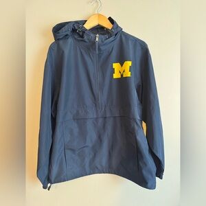 Champion Navy Blue Pullover Windbreaker University of Michigan